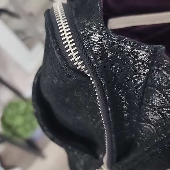 B. Makowsky  black metallic satchel. - Picture 4 of 7